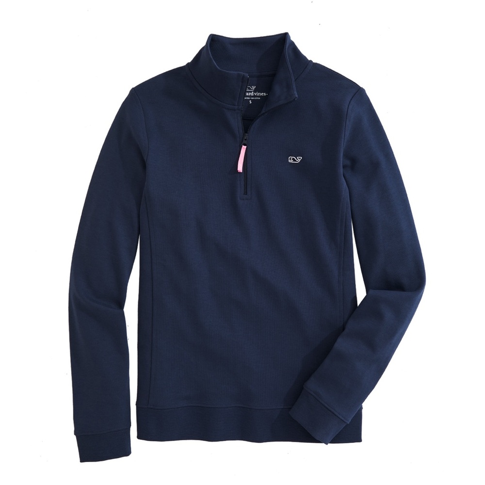 Like New Vineyard Vines Navy Pullover with Pink 1/2-Zip SIZE S